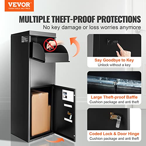 Package Delivery Box for Outside, Galvanized Steel with Coded Lock V5763