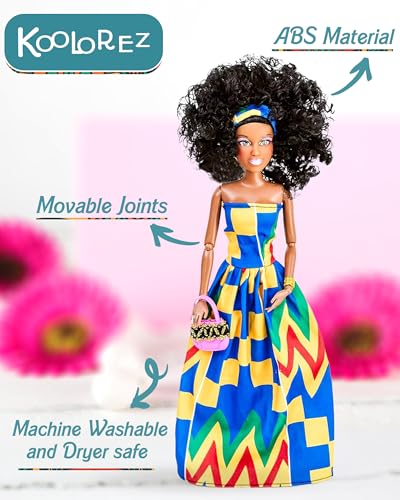 Black Doll Set with Movable Joints for Girls P68886