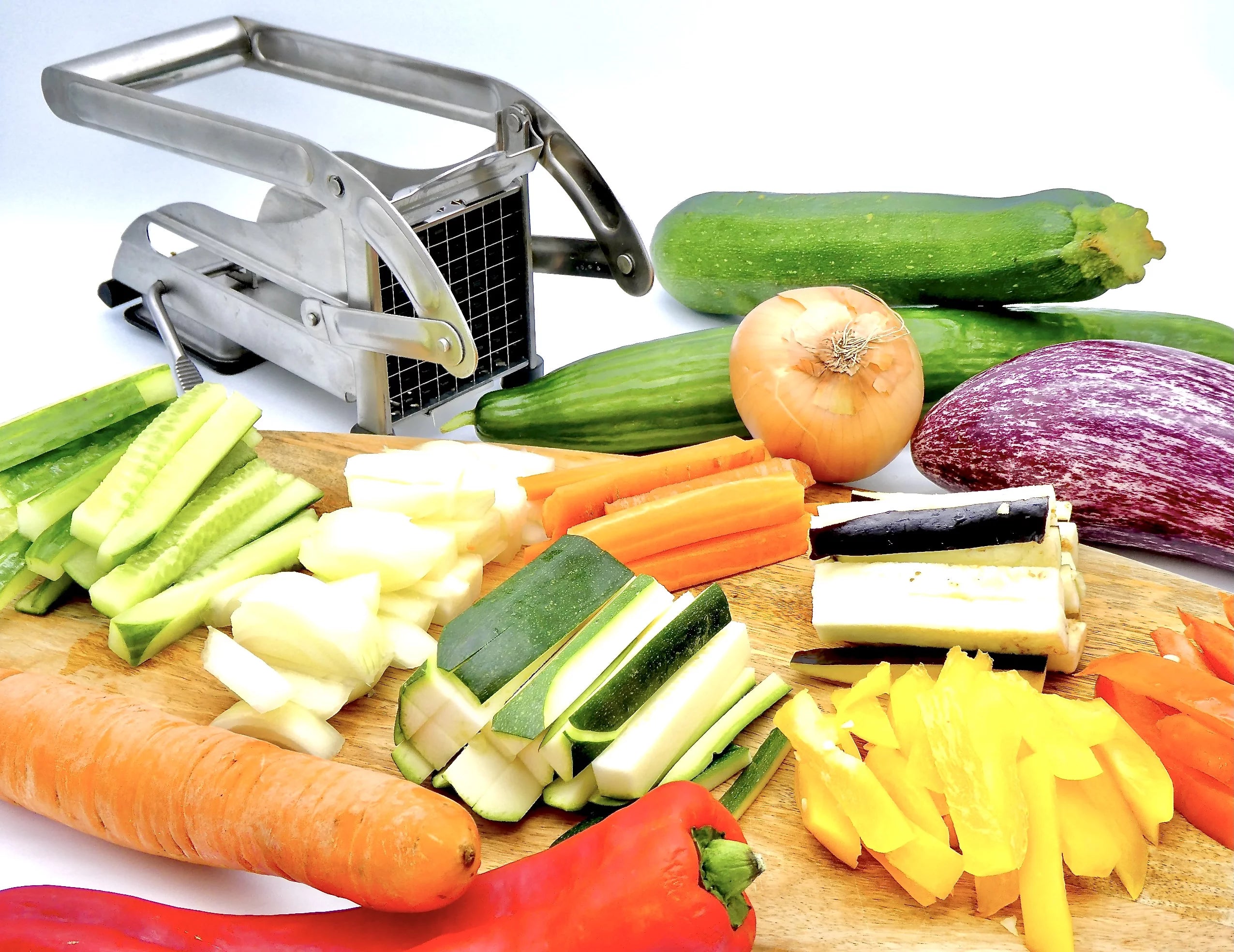 French Fry Cutter Potato Slicer with 1/2 and 1/3-Inch Blades, Stainless Steel H803