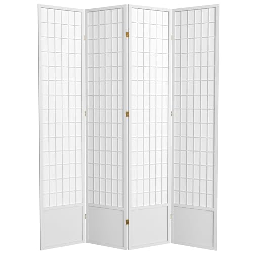 7 ft. Tall Window Pane Shoji Screen Room Divider, 3 Panels T5246