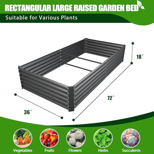Galvanized Raised Garden Bed Oval Metal Planter Box for Vegetables Flowers A9593