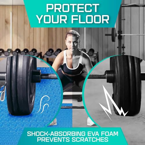 Puzzle Exercise Mat for Home Gym, EVA Interlocking Foam Floor Tiles with Border I79139