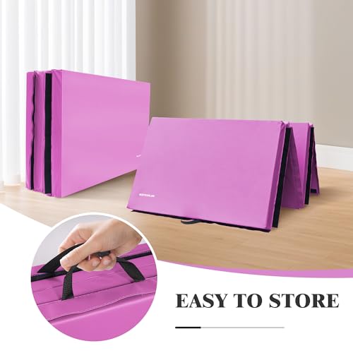 Folding Exercise Gymnastics Mat 4x10x3 Inch with Carrying Handles G881552
