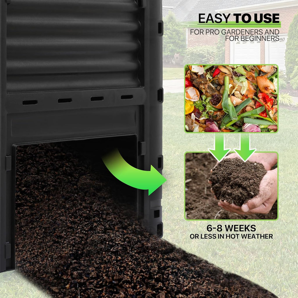 80 Gal Garden Compost Bin, BPA Free, Outdoor Compost Box G529864