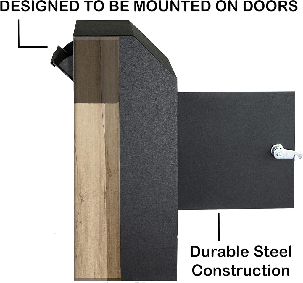 Door Drop Box for Mail, Rent, Deposit, and Night Key - Locking Steel Mailbox with Rear Access O3606