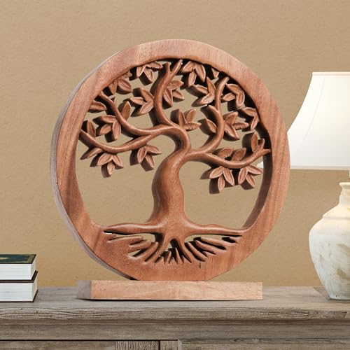 Handcrafted Solid Wood Tree of Life Sculpture for Home Decor J691686