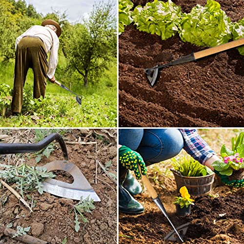 Hollow Hoe, All-Steel Sharp Edge Garden Weeding Tool F784388