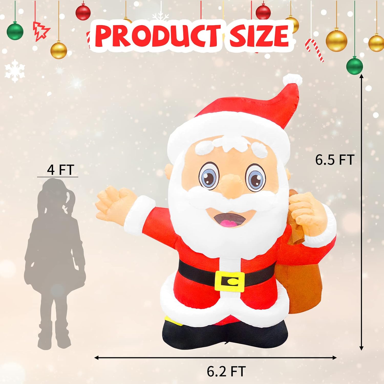 Santa Claus Christmas Inflatables Outdoor Decoration with LED Lights G146