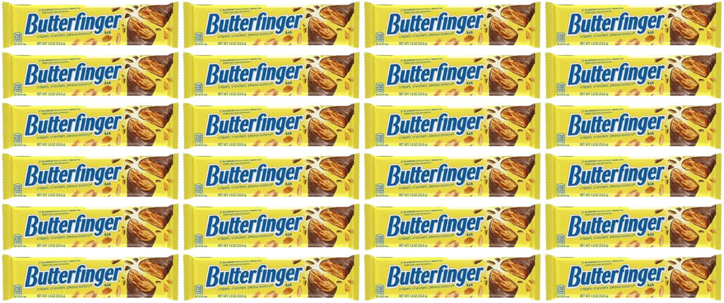 Butterfinger, Bulk, Chocolatey, Peanut-Buttery, Full Size Individually Wrapped Candy Bars, Valentines Day Gift, 1.9 oz Each (24 Count)