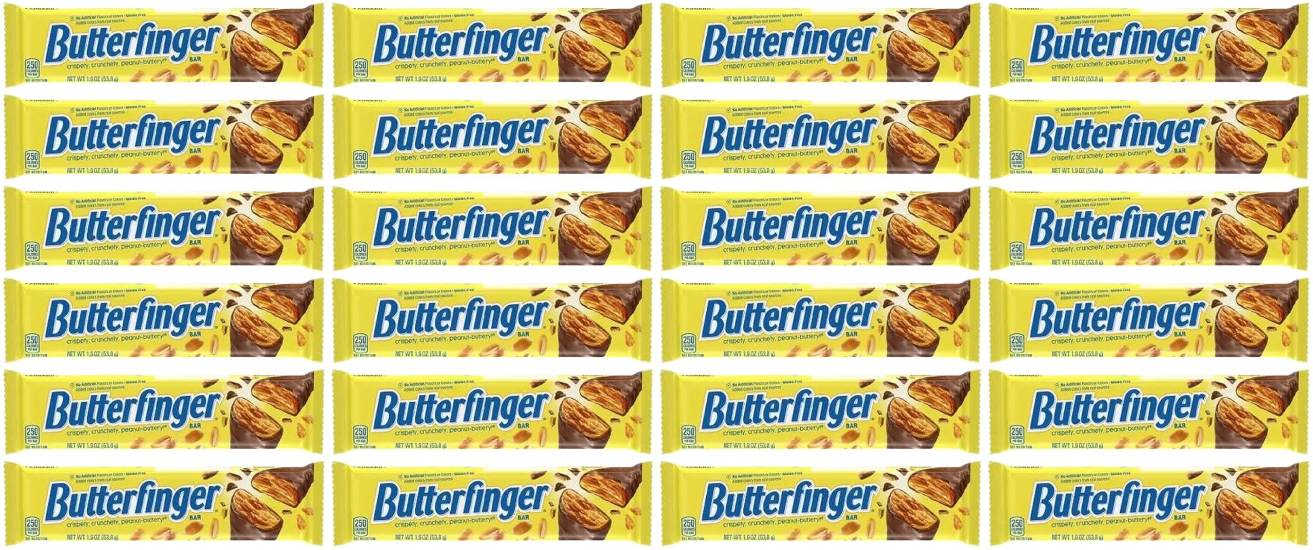 Butterfinger, Bulk, Chocolatey, Peanut-Buttery, Full Size Individually Wrapped Candy Bars, Valentines Day Gift, 1.9 oz Each (24 Count)