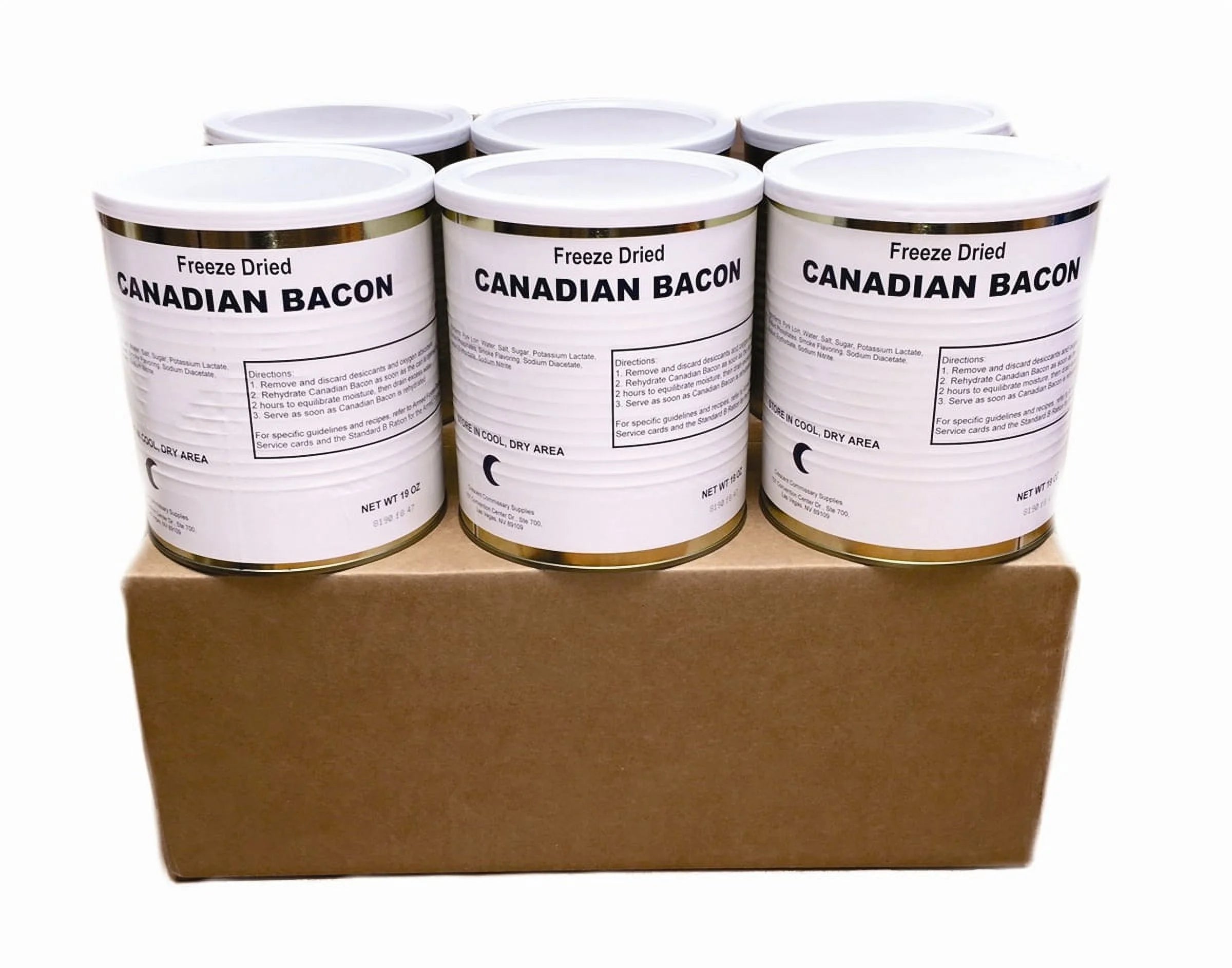 Freeze Dried Canadian Bacon #10 Can Emergency Camping Food V983