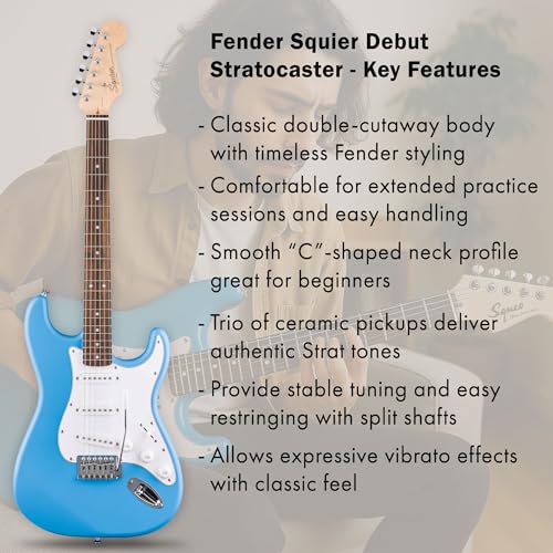 Stratocaster Electric Guitar Bundle with Amplifier, Gig Bag, Strap, Cable, Picks, and DVD S5583