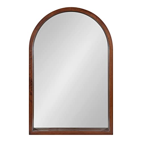 Rustic Modern Farmhouse Arch Mirror, 24" x 36", Natural Wood Finish P397