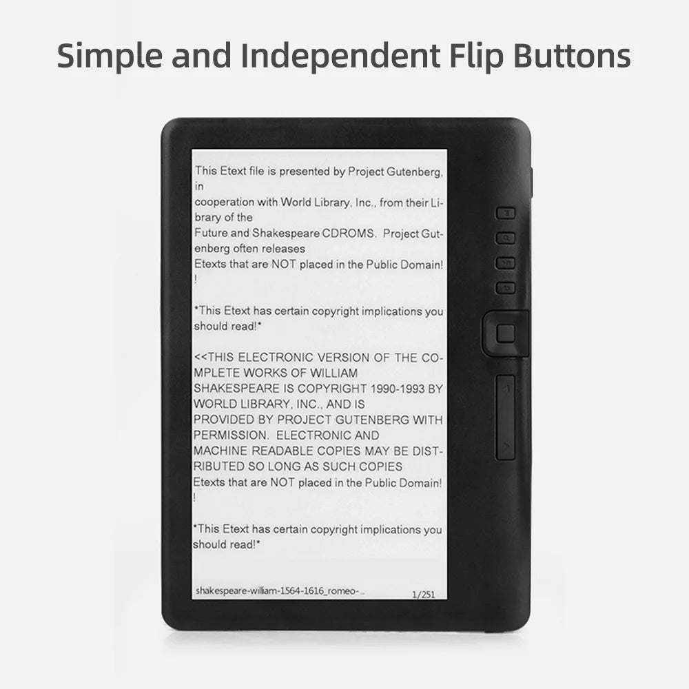 Portable E-book Reader 7 inch with 8GB Memory W949165