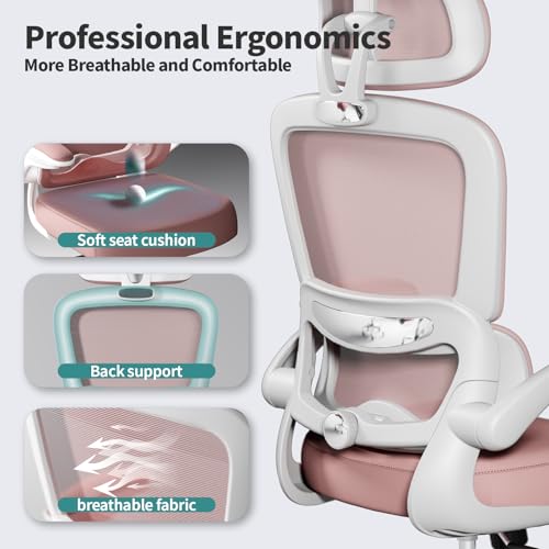 Ergonomic Mesh Office Chair with Wheels, High Back, 330 LBS Capacity C667113
