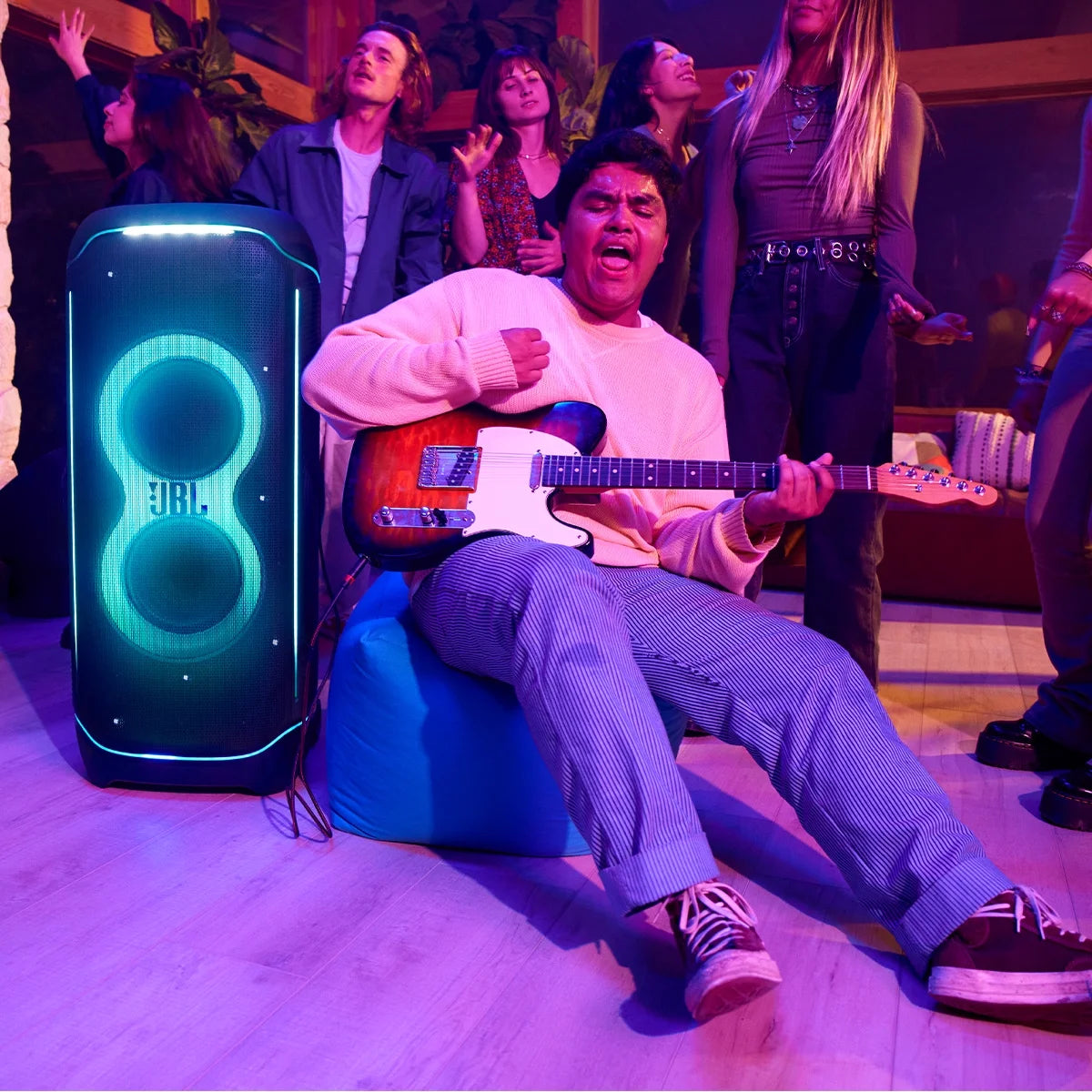 Waterproof Wi-Fi Party Speaker with Dolby Atmos and Lighting Effects E93491