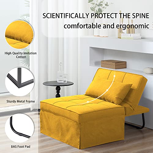 Sofa Bed Folding Ottoman Couch with Adjustable Backrest, Dark Grey C9023