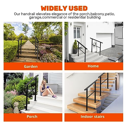Outdoor Stair Railing for 2-3 Steps with Installation Kit C209