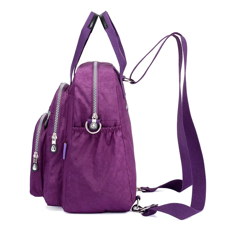 Women's Lightweight Nylon Tote with Multiple Pockets S670