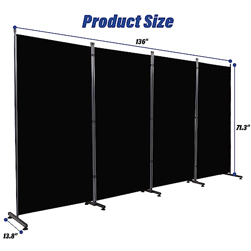 Room Divider 6ft 3 Panel Portable Fabric Partition Screen H7762