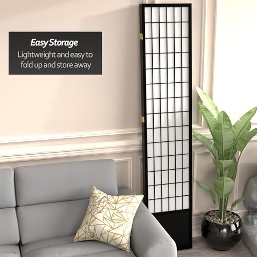 7 ft. Tall Window Pane Shoji Screen Room Divider, 3 Panels T5246