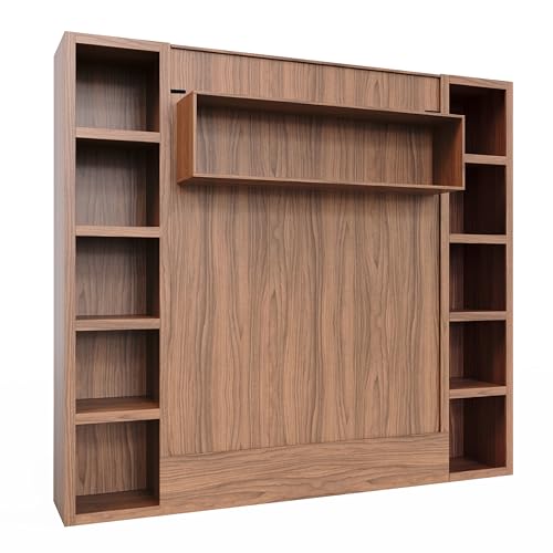 Queen Murphy Wall Bed with Two Bookshelves Y365306