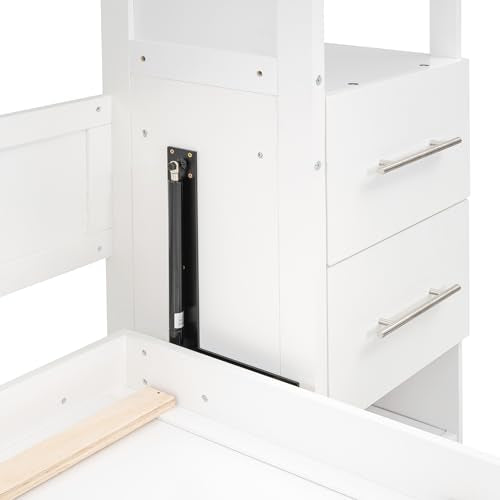 Queen Size Murphy Bed with Cabinet and LED Lights P178570