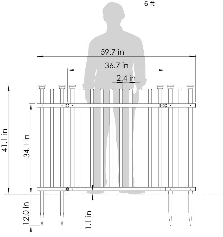 Vinyl Picket Fence Kit with Metal Base, White N8570