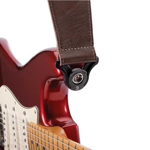 Auto Lock Guitar Strap - 2.5" Width - Brown B812