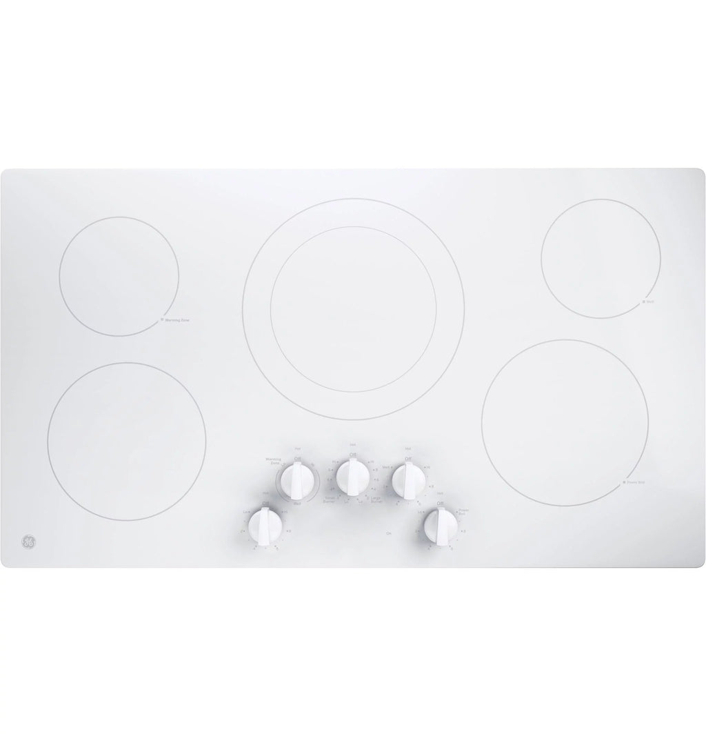 Ge Jp3036 36" Wide 5 Burner Electric Cooktop - White
