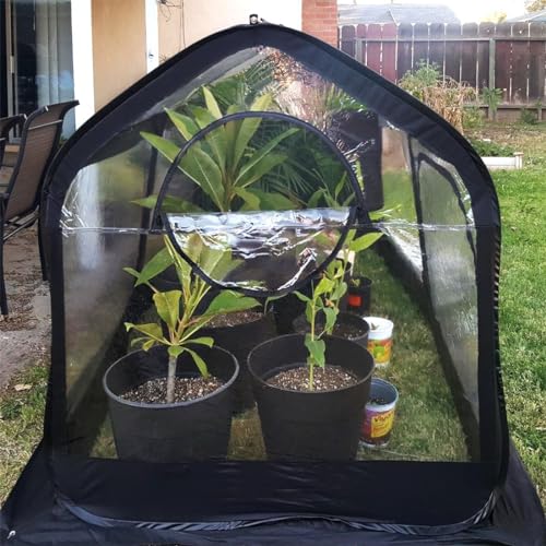 Mini Greenhouse for Outdoors, Pop-up Frame with Screen Window, 8.2x4.1x4.4 FT O621398