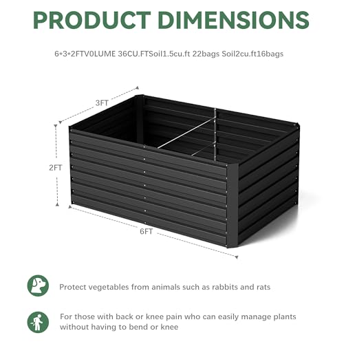 Galvanized Raised Garden Bed 8x4x2ft, Large Metal Planter Box for Vegetables, Flowers, Herbs J9369