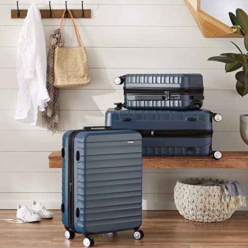 Carry-On Luggage with 8 Spinner Wheels, TSA Lock, Expandable, Navy Blue V3907