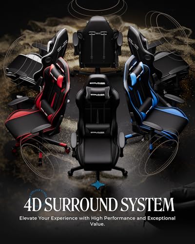 Gaming Chair with Speakers, Footrest, High Back Ergonomic Recliner H4666