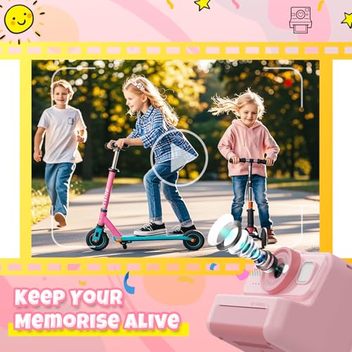Kids Instant Print Camera 1080P HD with 3 Rolls Paper & 32GB Card V473