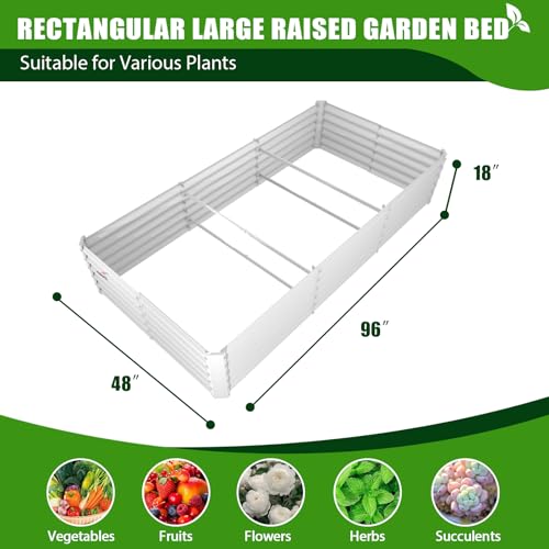 Galvanized Raised Garden Bed Oval Metal Planter Box for Vegetables Flowers A9593
