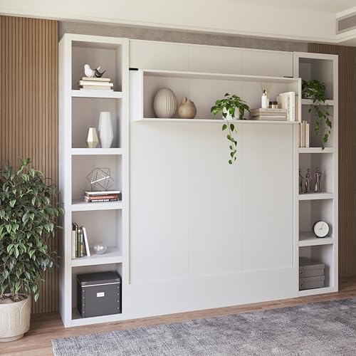 Queen Murphy Wall Bed with Two Bookshelves Y365306