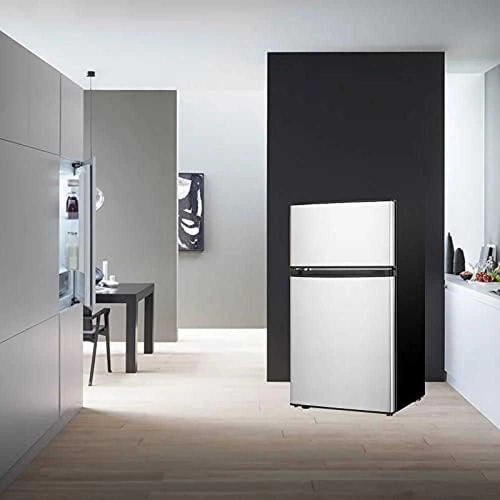 Mini Fridge with Freezer, 2 Door Compact Refrigerator, Low Noise for Bedroom, Dorm, Office (Black) A434