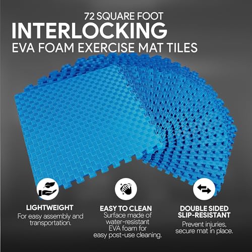 Puzzle Exercise Mat with EVA Foam Interlocking Tiles for MMA, Gymnastics and Home Gym N211438