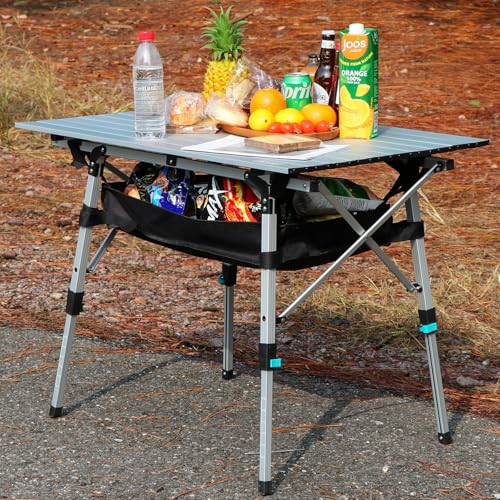 Portable Folding Camping Table with Adjustable Legs, Lightweight Aluminum K894