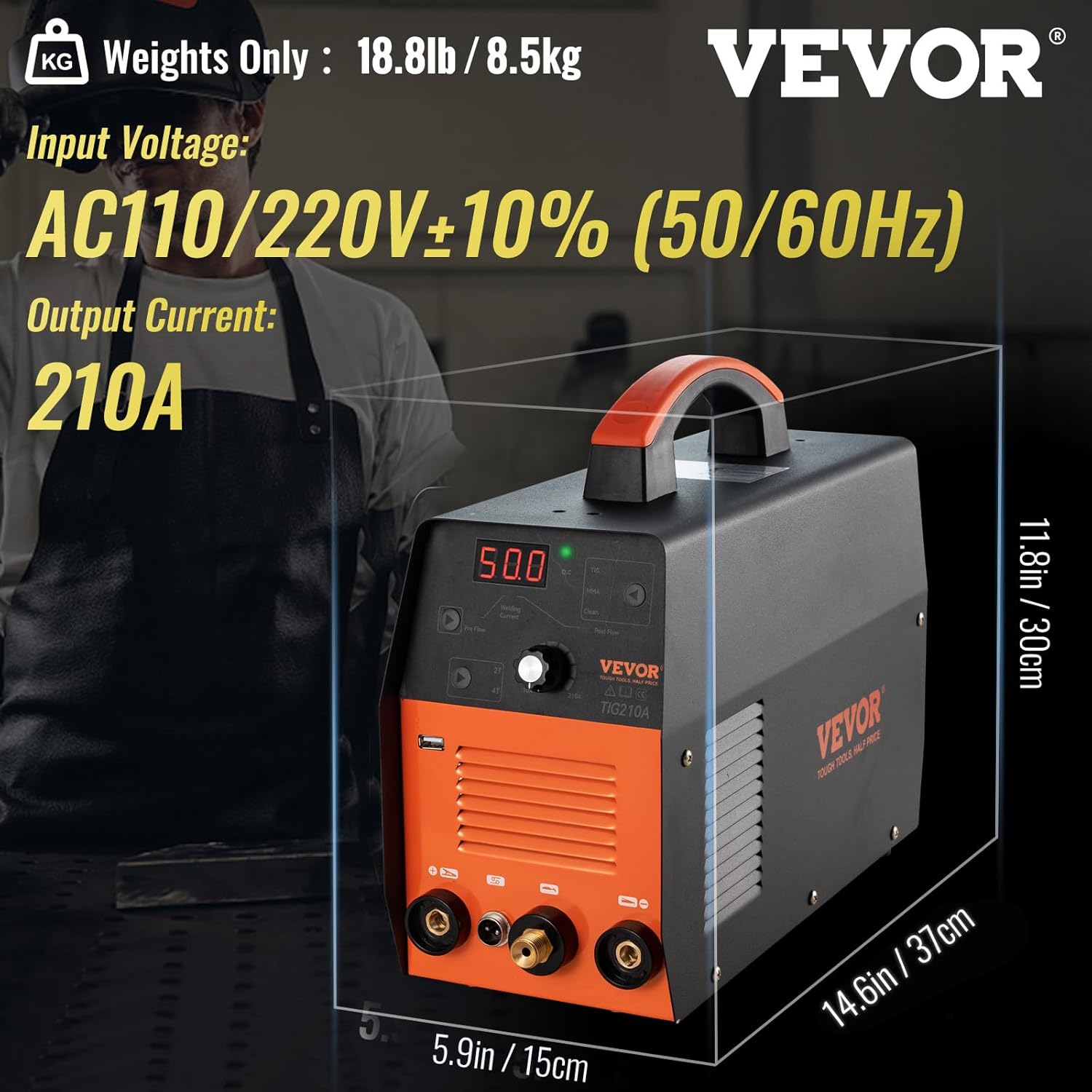TIG Welder 3 in 1, 110/220V Dual Voltage, IGBT Inverter T588