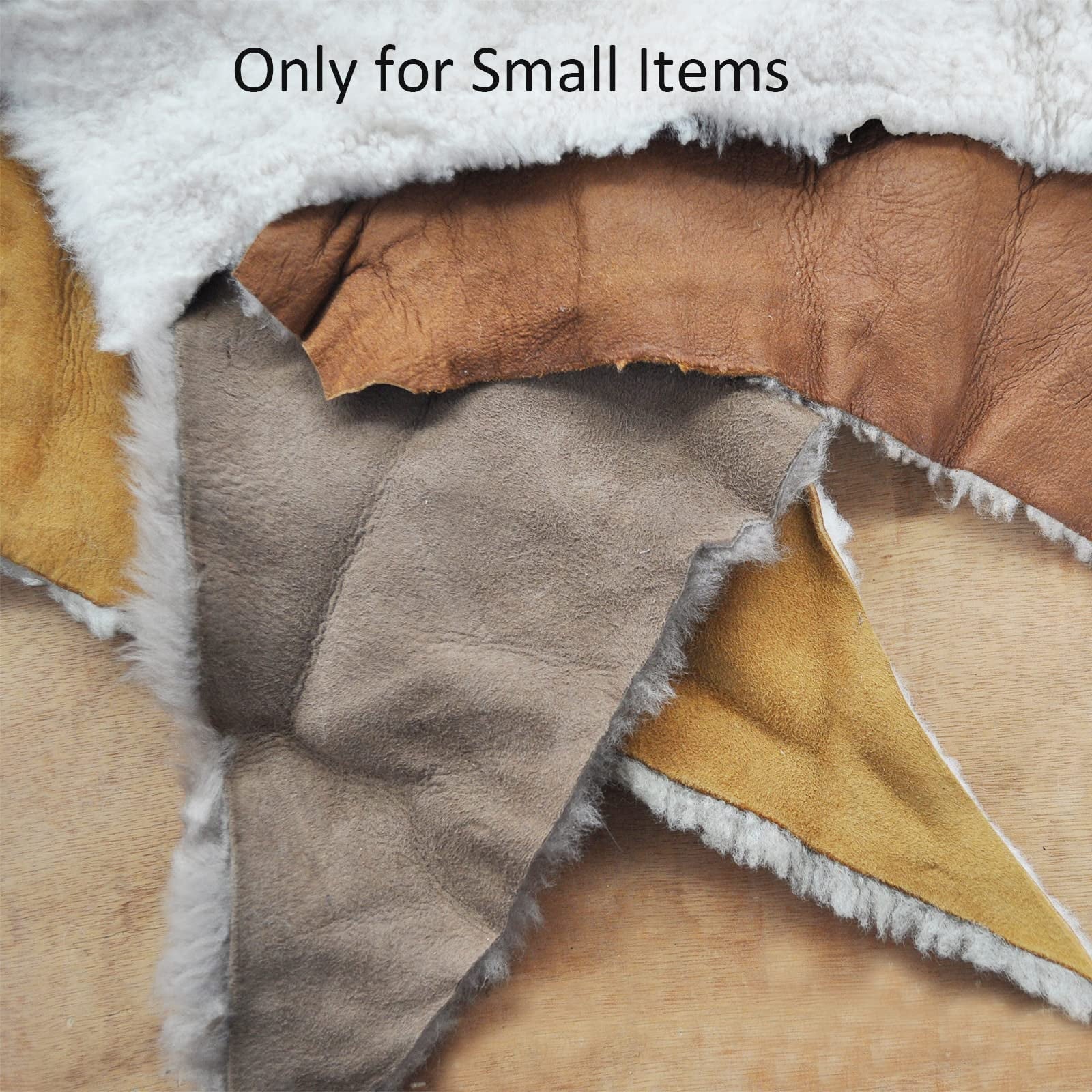Eco-Friendly Sheep Leather and Wool Scraps, Various Sizes, 1 Pound per Bag R895104