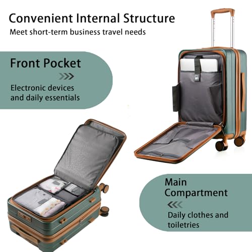 Expandable Carry-On Luggage, Hardside, Spinner Wheels, TSA Lock, 20-Inch U64815