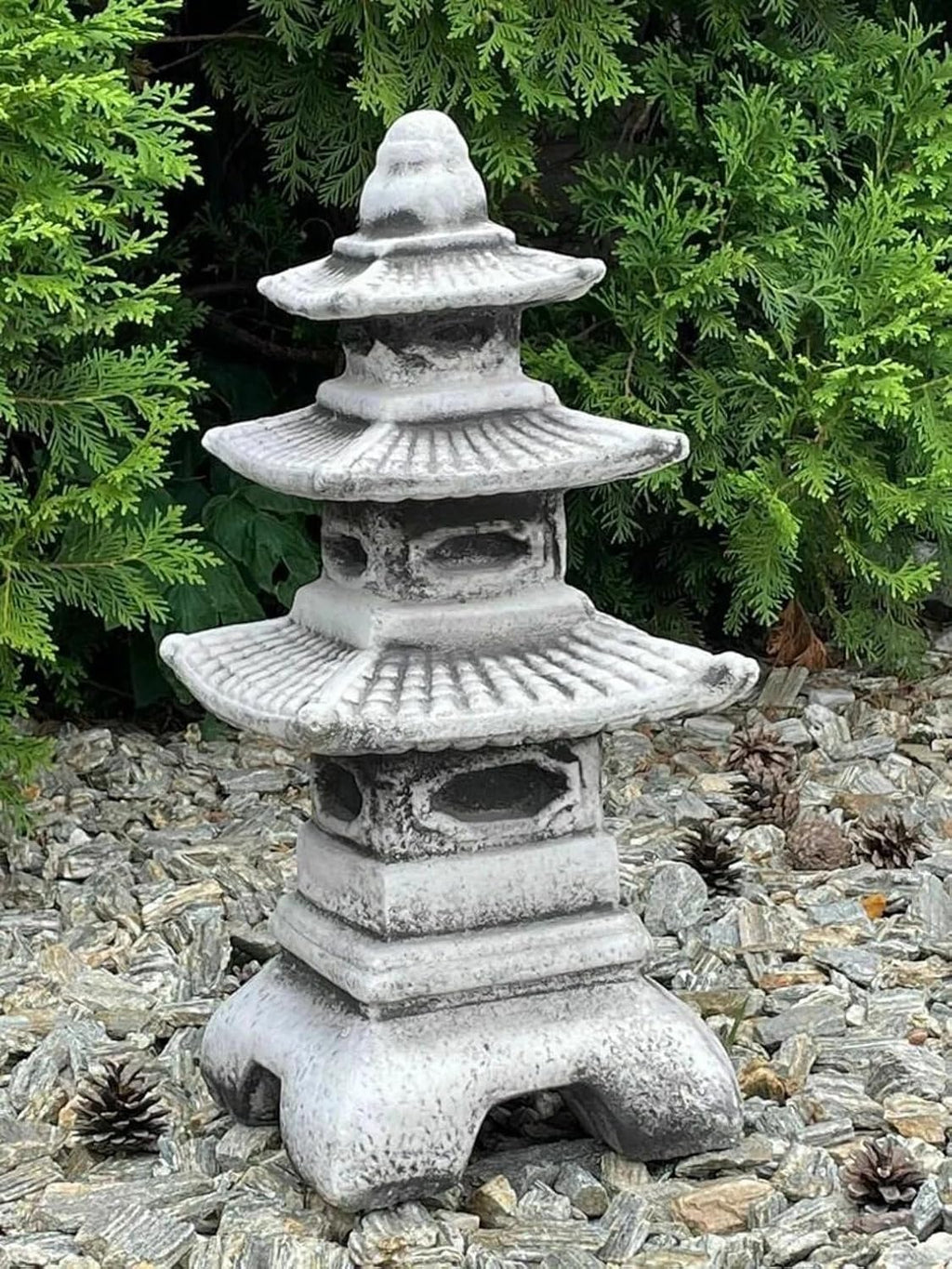 Massive Concrete Pagoda Statue Asian Lantern Figurine Zen Garden Sculpture Outdoor Japanese Decoration