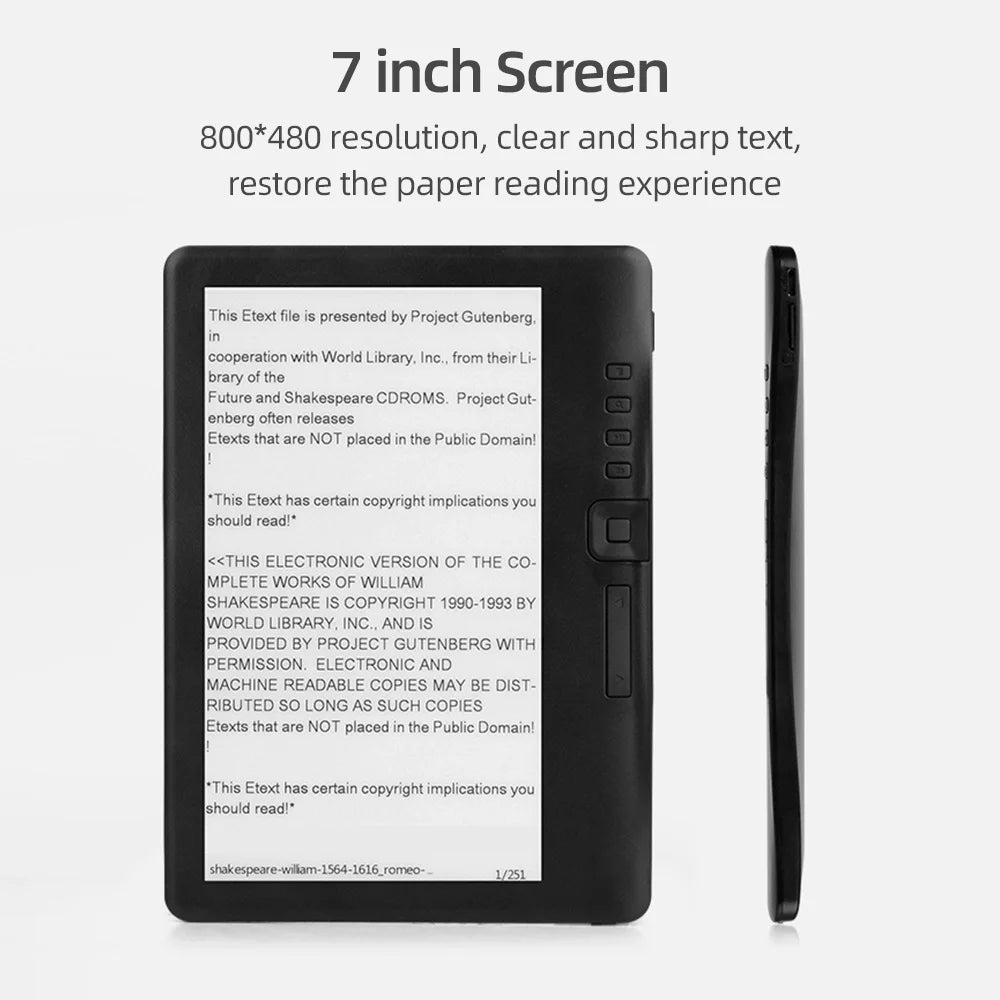 Portable E-book Reader 7 inch with 8GB Memory W949165