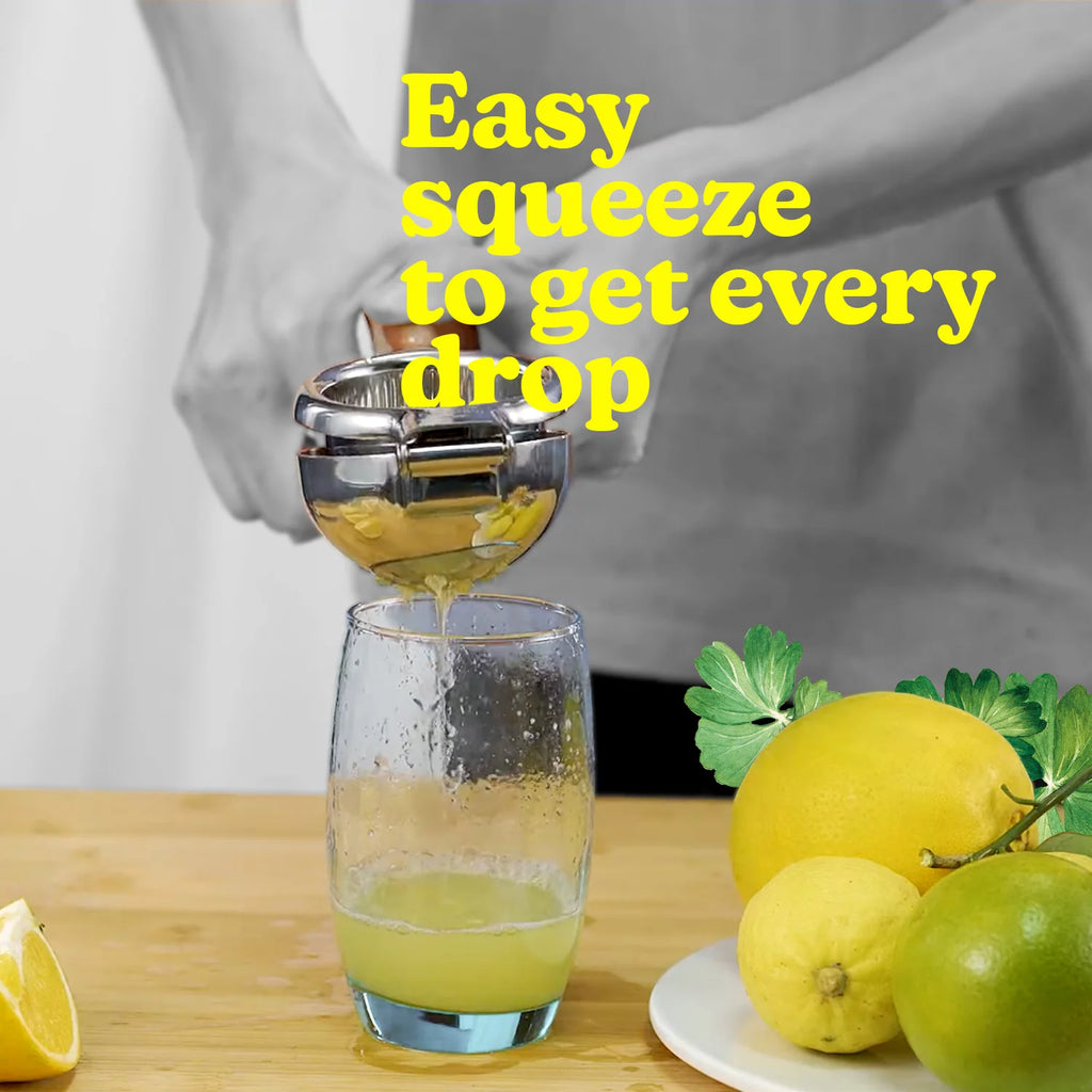Washable Lemon Squeezer Stainless Steel with Large Bowl and Stable Grip V624