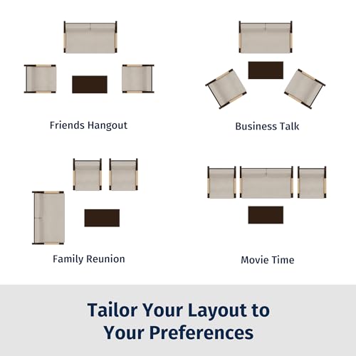4-Piece Outdoor Patio Set with Sofa and Tempered Glass Table F97509