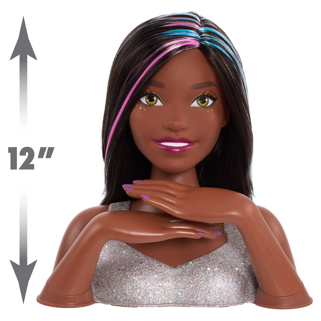 Glitter and Go Styling Head with Black Hair, Kids Toy for Ages 5 Up E551