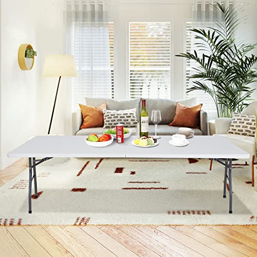 Portable 4 Foot Plastic Folding Table, Indoor Outdoor Heavy Duty, White R80992