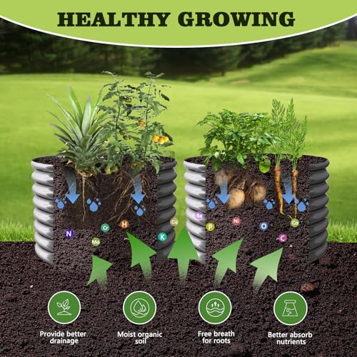 Galvanized Raised Garden Bed Oval Metal Planter Box for Vegetables Flowers A9593
